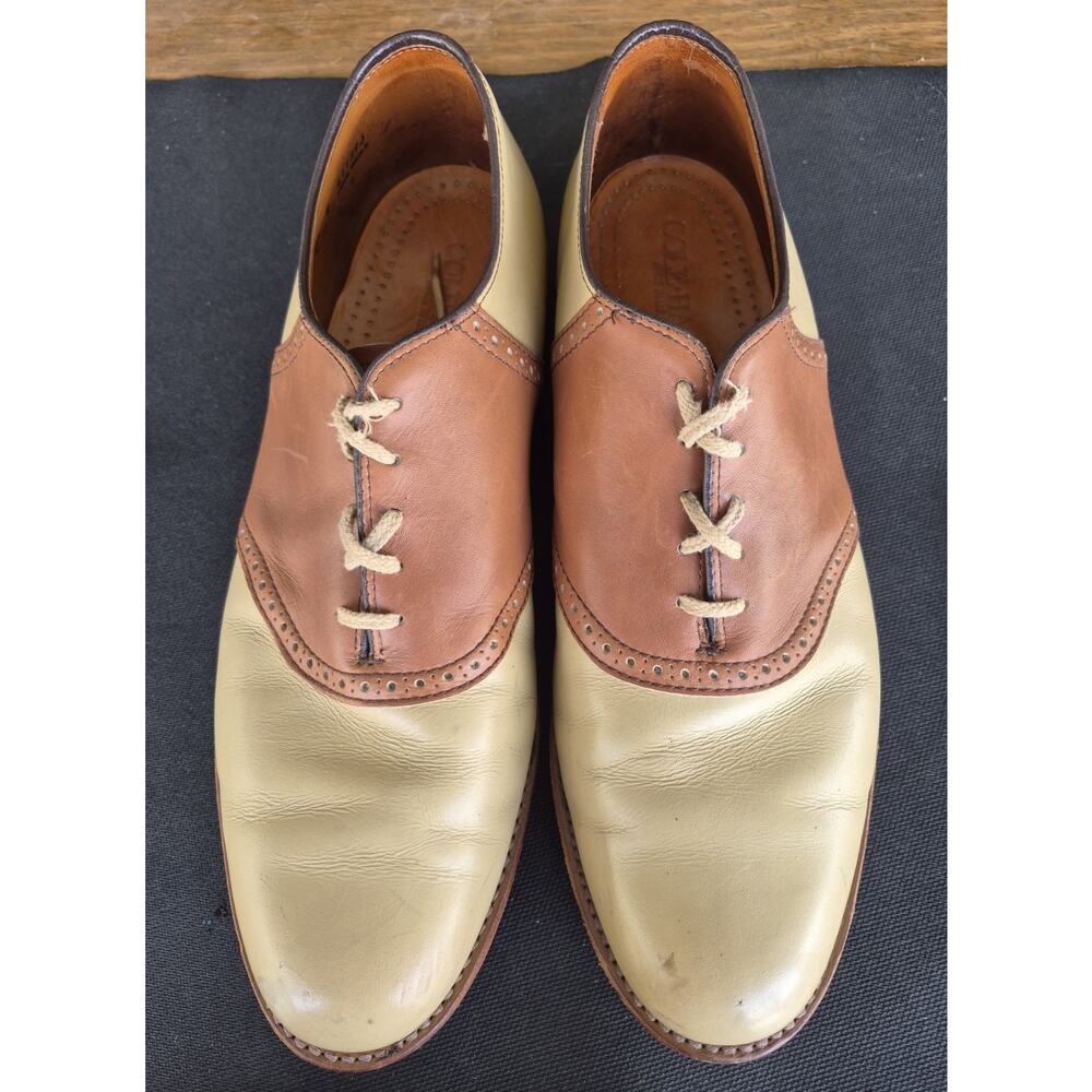 Cole Haan Men's Saddle Shoes Leather Brown/Beige Size 13 D/B Made in USA